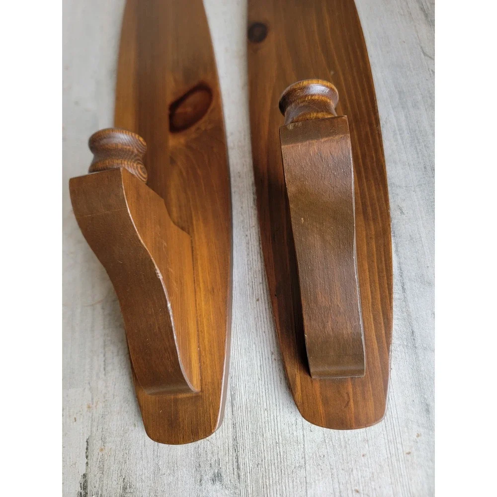 Vintage grandmacore wooden candle stick scones holder set hanging home wall